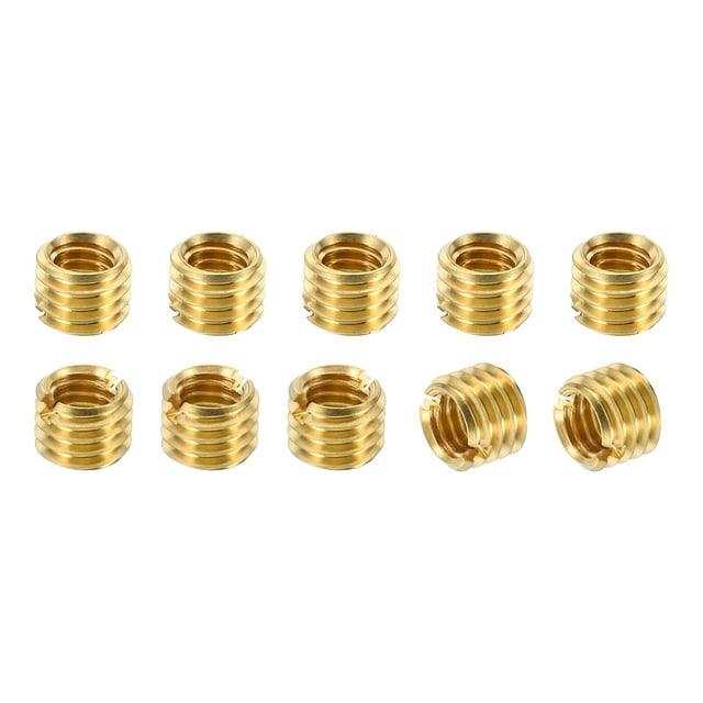 Unique Bargains Laiton Fileté Réparation Insert Écrou, 10 Pcs M8x1.25 à M6x1 Manchon Fileté Réducteur Vis Réducteur 6mm