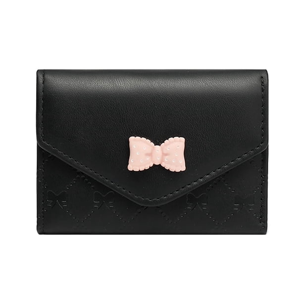 Cartera Con Estampado De Flores Lindas Para Niñas, Cartera Estética Pequeña De Tres Pliegues, Monedero De Cuero De PU, Bolsillo Para Tarjetas, Monedero Con Ventana (azul) | Bodega Aurrera En Línea