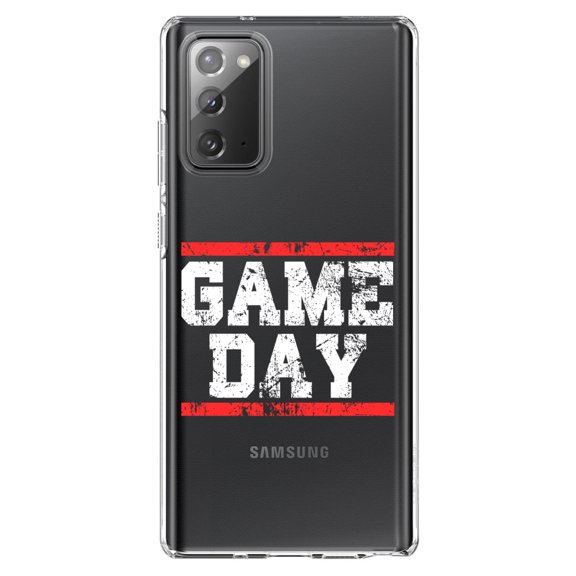 DistinctInk Clear Shockproof Hybrid Case for Galaxy Note 20 ULTRA (6.9" Screen) - TPU Bumper Acrylic Back Tempered Glass Screen Protector - Game Day