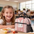 thumbnail image 4 of Kuiaobaty Bunny Floral Print Backpack with Lunch Bag & Pencil Case for Girls 8-12 Large Capacity Backpack with Pencil Pouch Portable Lunch Box and Bookbag with Bottle Holder for School Picnic, 4 of 7