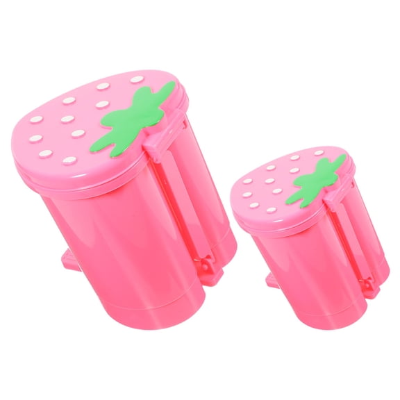 Masteelf 2pcs Garbage Bin Desktop Wastebasket Cartoon Strawberry Shaped Trash Bin Rubbish Can