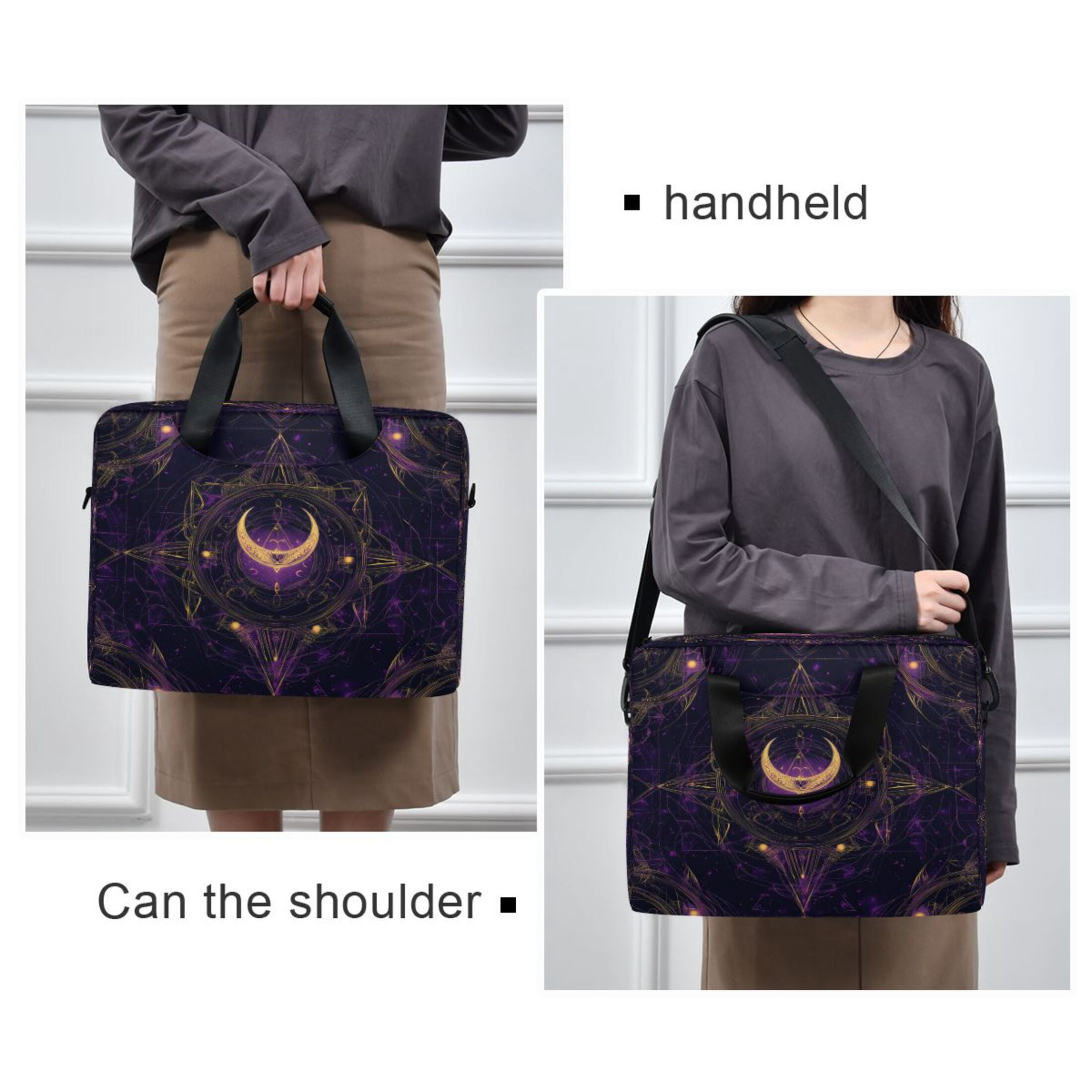 16" Laptop Tote Bag Laptop Sleeve Case Computer Briefcase for Work & Travel Ancient Symbol Pattern
