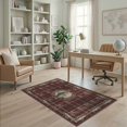 thumbnail image 2 of ODIKA 4'x6' Washable Area Rug Fishing Cabin Plaid Border Lake Tackle Motif Vintage Angler Fish Flowing Dynamic for Home Office, Under Desk, Non-Slip Chair-Friendly, Flatwoven, 2 of 7