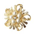 thumbnail image 4 of 3pcs Napkin Rings Napkin Buckles European Pearl Flower Shape Design Alloy for Dining Table (Golden), 4 of 8