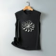 thumbnail image 3 of Wycnly Womens Tank Tops Loose Fit Comfy Breathable Casual Ladies Tank Tees Shirts Summer Trendy Sunflower Print Crewneck Sleeveless Shirts Blouse Black m, 3 of 3