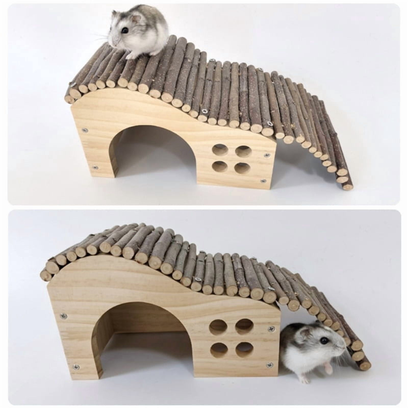 10PCS Guinea Pigs Toy Bulk Birdcage Accessories Wood Chewable Pet Hideout House