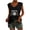 Black, variant on Teissuly Women's Summer V-Neck Tank Tops Short Sleeve Retro Baseball Elements Print T-shirt Tops