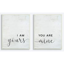 Stupell Industries Yours And Mine Family Home Inspirational Word Textured Design 2pc Wall Plaque Art Set by Lettered and Lined