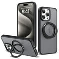 thumbnail image 2 of Dteck Case for iPhone 15 Pro Max,Magnetic Rubber Case Matte PC Mag-Safe with 360°Rotating Invisible Ring Stand Military Grade Shockproof Back Cover,Black, 2 of 7