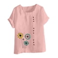thumbnail image 4 of Babysbule Crew Neck Floral Short Sleeve Blouse, Women's, 4 of 5