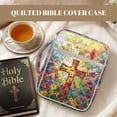 thumbnail image 3 of Pzuqiu Cross Geometric Bible Cover Case for Women Bible Cover Bag with Handle Zipper Pocket Quilted Church Carrying Case Scripture Cases Church Bag Protective for Book Lovers, 3 of 7