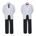 thumbnail image 2 of 6pc  Boy Formal Necktie Black & White Suit Set Satin Bow tie Baby Sm-20 Teen, 2 of 4