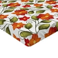 thumbnail image 2 of Ambesonne Floral Fitted Sheet, Boho Herbs Lily Nature, Twin XL Size, Olive Green Orange White, 2 of 3