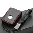 thumbnail image 4 of Vitodeco Genuine Leather Smart Key Fob Case Compatible with Volvo XC40, XC60, XC90, S90, S60, V60, V90 2019-2025 (4-Button, Black/Red), 4 of 5