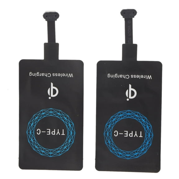 2PCS Wireless Charger Receiver, Type C QI Wireless Charger Self Adhesive Sticker Charging Receiver for Mobile Phone