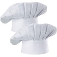 thumbnail image 1 of Gorro de Chef, Juego de 2 Paquetes, Gorro de Chef de Cocina elástico Ajustable para Adultos, Gorro de Chef de Cocina, Gorro de Seta Blanco, 1 of 5
