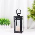 thumbnail image 3 of Metal Candle Lantern 12'' High Decorative Outdoor Lantern with Tempered Glass for Christmas Indoors Outdoors (Black Matte), 3 of 6