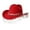 Red, variant on Western Cowboy Hat Featuring Heart Applique and Fringe Detail for Country Music Dance Parties and Festival Celebrations