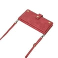 thumbnail image 6 of Feishell Crossbody Wallet Case for Apple iPhone 13 mini 5.4 inch,for Women Men,Retro PU Leather Magnetic Button Flip Stand Credit Card Holder Phone Case with Adjustable Shoulder Strap,Red, 6 of 11