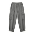 thumbnail image 4 of Womens Barrel Baggy Cargo Pants Casual High Waisted Wide Leg Hiking Joggers with Pockets Gray XXXL(XXXL), 4 of 7