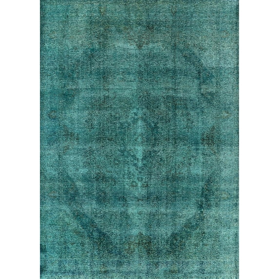 Ahgly Company Indoor Rectangle Mid-Century Modern Light Sea Green Oriental Area Rugs, 6' x 9'