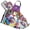 Cute Cat and Star, variant on Cartoon Colorful Gnome 5 Pcs Kitchen Set Heat Resistant Oven Mitts and Non-Slip Pot Holders with Adjustable Cooking Apron