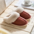 thumbnail image 1 of Pantuflas de algodón de felpa para el hogar, otoño e invierno, cálidas, antideslizantes, para mujer, 1 of 6