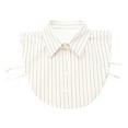 thumbnail image 3 of Red Christmas Striped Detachable Half High Collar Shirt Accessory for Holiday Fashion, 3 of 5
