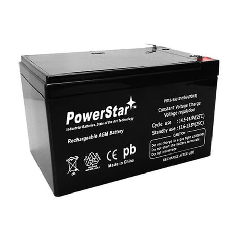 PowerStar PS12-15-600 12V 15Ah SLA Replacement Battery for Little Tikes ...