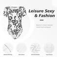 thumbnail image 6 of Balery Hand Drawn Snake Women's Short Sleevee Crew Neck Bodysuit Tops Short Sleeve Tops Basic-X-Large, 6 of 9