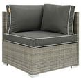thumbnail image 1 of Modway Repose Rattan & Fabric Patio Corner Chair in Light Gray and Charcoal, 1 of 4
