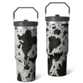 thumbnail image 2 of 1pc Brown cow 30oz Tumbler with Straw & Handle - Insulated Stainless Steel Cup | Holiday Gift for Man Women (Christmas, Valentine's, Birthday), 2 of 7