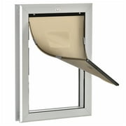 Angle View: PawHut 2 Way Locking Dog Door for Wall, Fast Installation, w/ Magnetic Closure