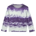 thumbnail image 4 of Ndbuld Great Gifts for Less Girls Long Sleeve Shirts Cotton T-Shirts Long-Sleeve Tagless Layering Tees for Youth Teen Girls Purple 120cm/47in 4Y, 4 of 5
