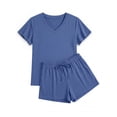 thumbnail image 2 of MINTREUS Women's Knit Pajamas Set Ruffle Sleeves Sleepwear Casual 2 Piece Pjs Soft Loungewear with Pockets, 2 of 7