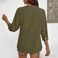 thumbnail image 7 of Womens Fashion Casual Button Down Shirt 3 4 Sleeve Solid Basic Tops For Daily Wear, 7 of 7