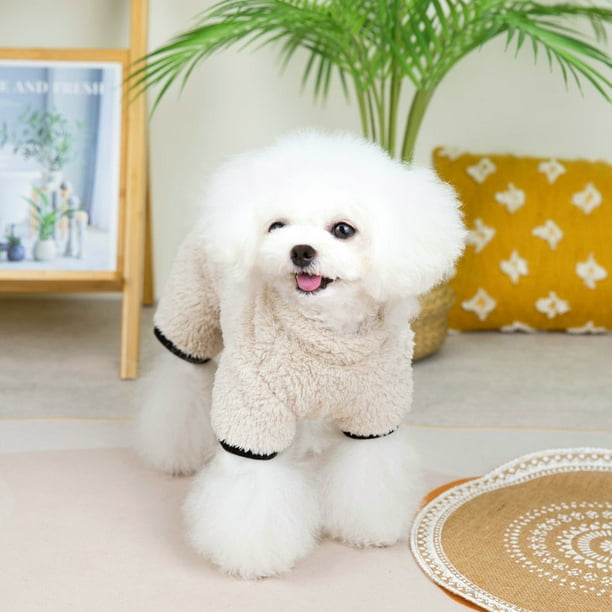 Abrigo de terciopelo informal de cuatro patas, ropa para perros de terciopelo grueso de doble cara, linda ropa para mascotas de otoño