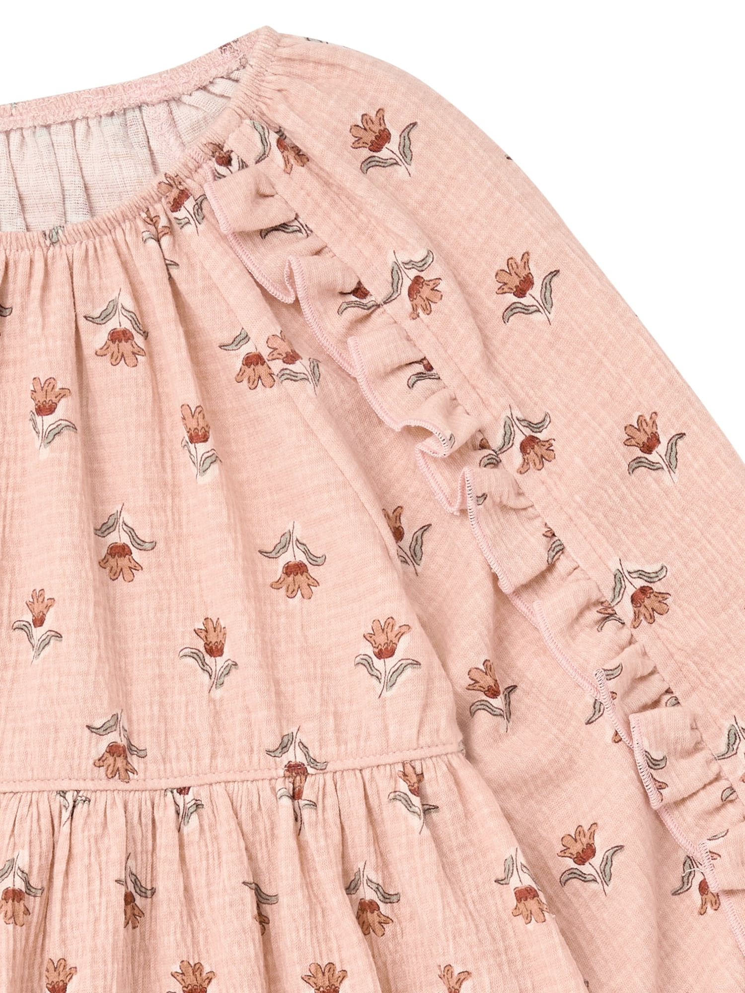 Modern Moments by Gerber Toddler Girl Dress with Ruffle Detail, Sizes 12 Months - 5T
