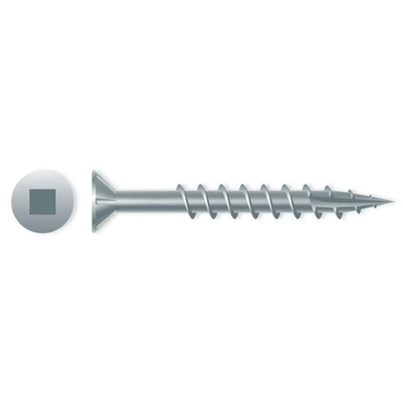 (8000) 8x1-1/4 Square Flat Head With Nibs Type-17 Zinc Particle Board Woodworking Screw #138249