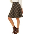 thumbnail image 5 of INSPIRE CHIC Women's Skirt Elastic Waist Knee Length Worsted A Line Skirt S Seal Brown, 5 of 8
