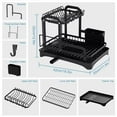 thumbnail image 5 of Kitchen Dish Drying Rack, Dish Racks for Kitchen Counter, Large Dish Drainers Rack, Two Tier Black Metal Dish Drying Rack, 5 of 5