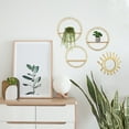 Set of 3 Gold Round Floating Shelves, Circular Wall Shelves as Boho Bathroom, Living Room