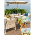 thumbnail image 5 of Outdoor Tablecloths with Umbrella Hole & Zipper, Groundhog Day 54x80 Inch Tablecloth Rectangle, Sunflower Spring Floral Botanical Blue Waterproof Table Cloth, Patio/Pool/Picnic Table Covers, 5 of 8