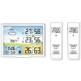 thumbnail image 1 of Wireless weather station with 2 outdoor sensors, Radio clock Indoor and outdoor alarm clock Temperature and humidity Wireless weather station with col, 1 of 5