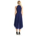 thumbnail image 5 of iiniim Women's Sleeveless Bridesmaid Dress High Low  Chiffon Halter Neck Evening Party Prom Dresses, 5 of 7