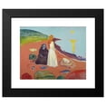 thumbnail image 2 of Edvard Munch 14x12 Black Modern Framed Museum Art Print Titled - Two Women on the Shore II (1933-35), 2 of 5