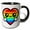 Black/White, variant on 3drose, Cute Kawaii Rainbow Heart, 11oz Magic Transforming Mug