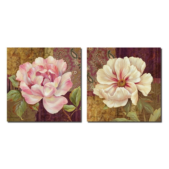 Esperance Rose - Beautiful Pink Rose and Peony; Floral Decor; Two 12X12 Poster Prints