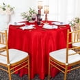 thumbnail image 1 of Wedding Linens Inc. 132" Round Crushed Taffeta Tablecloth Crinkle Taffeta Tablecloths Table Cover Linens for Wedding, Events, Decorations - Red, 1 of 1