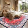 thumbnail image 6 of Homore Antique Floral Faux Wool Area Rug, 6' x 9', Red Blue, 6 of 8